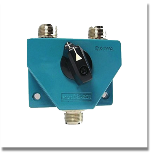 DAIWA CS201A
(COAX 2WAY SWITCH)
DC ~ 600MHz 2 Position Antenna, Coax Switch, Power: 2.5 kW PEP, 1kW CW, VSWR: Below .12, Insertion Loss: Less than 0.2 dB, Isolation: 60dB 600 MHz, Connetcor: SO-239, Output Port:2. DAIWA CS201A
(COAX 2WAY SWITCH)
DC ~ 600MHz 2 Position Antenna, Coax Switch, Power: 2.5 kW PEP, 1kW CW, VSWR: Below .12, Insertion Loss: Less than 0.2 dB, Isolation: 60dB 600 MHz, Connetcor: SO-239, Output Port:2.